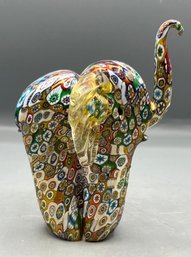 Murano Golden Quilt Millefiori Elephant Made In Itlay