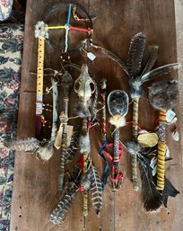 Native American Ceremonial Dancing Sticks - 8 Pieces