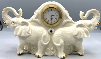 Lenox Majestic Elephant Clock Fine Ivory China Made In China