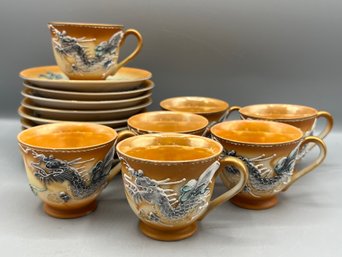 Dragonware Teacups & Saucers - 16 Pieces