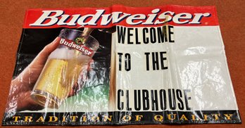 Budweiser 1995 Vinyl Sign 'Welcome To The Clubhouse'