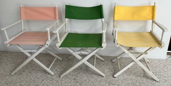 Multi Colored Directors Chairs, Lot Of 3