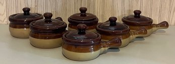 Stoneware French Onion Soup Crocks With Lids - 12 Pieces