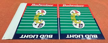 Bud Light & Budweiser Football Game Advertising Sign, 1994 (double Sided Plastic)