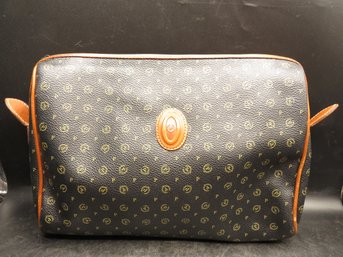 Pollini Black Leather Clutch/made In Italy