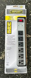 Defiant 4 Ft. 6- Outlet Metal Surge Protector, Gray