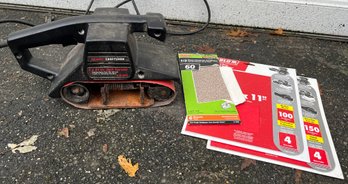 Sears Craftsman Belt Sander Double Insulated 3FT X 21FT Belt Model: 315 117120 & Sandpaper - 4 Pieces