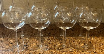 Glass Wine Glasses -10 Piece Lot