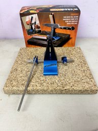 Wicked Edge Precision Knife Sharpener On Granite Base