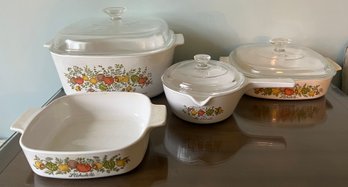 Corning-ware Spice Of Life Cooking-ware - 7 Piece Lot