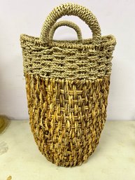 Hand Woven Wicker Seagrass Basket With Handles