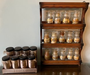 Vintage Spice Racks With Spices - 24 Pieces