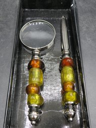 Letter Opener & Magnifying Glass - Set Of 2 In Original Box