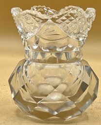 Cut Crystal Toothpick Holder - Pineapple Shaped With Sawtooth Rim
