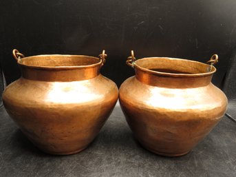 Copper Handled Pots - Set Of 2