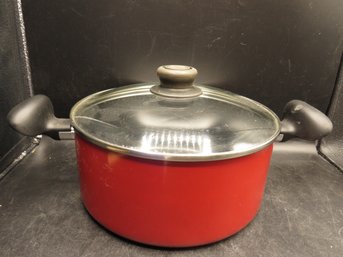 T-fal Red Handled Pot With Lid
