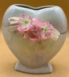 Iridescent  Heart Bud Vase