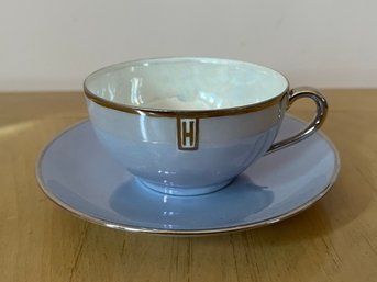 Porcelain Periwinkle Teacup & Saucer - 2 Pieces