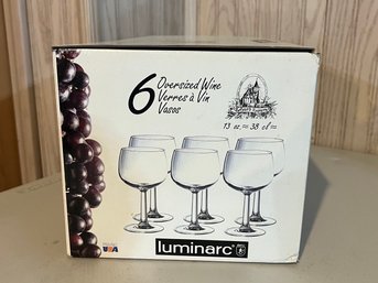 Luminarc Oversized Crystal Wine Glasses With Box