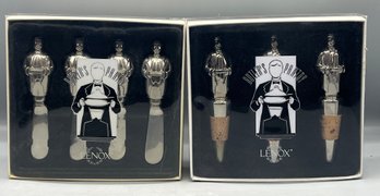 Lenox Butlers Pantry 'at Your Service Collection Wine Stopper Set & Cheese Spreader Set NEW