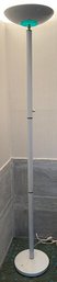 Vintage Torchiere Halogen White Green Gold Floor Lamp