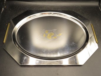 Chantall D'Oro 18/10 Stainless Steel - 24k Gold Inset Serving Platter