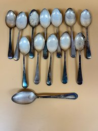 Newbridge E.P.N.S Silver Plate Spoon (1) And WM Roger And Son Silver Plate Teaspoons (12), 13 Piece Lot