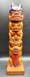 Totem Pole Figurine, Signed - Made In Alaska/#45