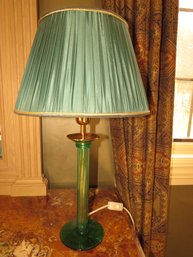 Teal/green Lucite Table Lamp With European Plug