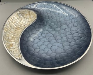 Julie Knight Classic 'yin Yang' Bowl With Mosaic Mother Of Pearl 13'