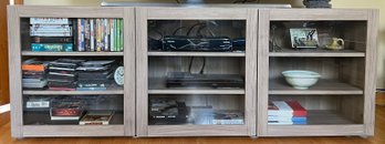 IKEA Three Glass Door TV Console Cabinet