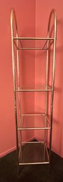 Arched 4 Shelf Glass And Brass Display/plant Shelf