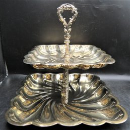 Silver Plated 2-tier Dessert Stand
