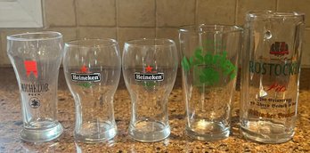 Assorted Beer Glasses - 5 Pieces