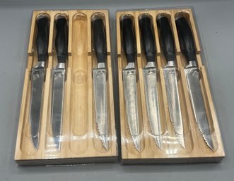 Calphalon Steak Knife Set  With Wooden Storage Case- 7 Knives Total