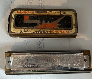 Hohner Echo Luxe Harmonica & Hohner Super Chromatic Harmonica - 2 Piece Lot