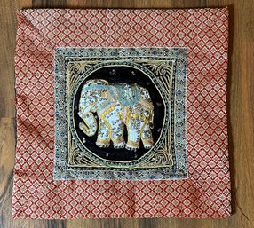 Hand-sewn Elephant Throw Pillow Cover