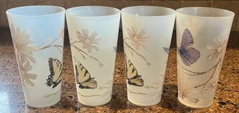 Plastic Butterfly Design Cups - 4 Pieces