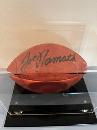 Joe Nameth Signed Football & Case