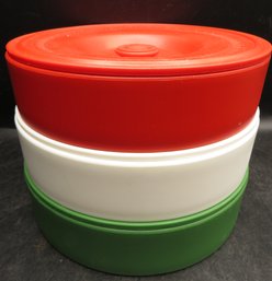 Microwave Tortilla/Pancake Warmer - Set Of 3 - Red/greenwhite