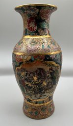 Hand Painted Oriental Porcelain Satsuma Vase