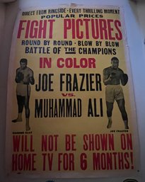 Original The First Joe Frazier Vs. Muhammad Ali Title Fight Poster, 1971