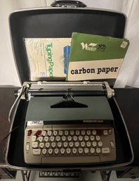 Smith Corona 120 Typewriter In Case With Typing Paper