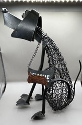 Folk Art Metal Wire Dog Sculpture