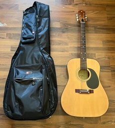 Lonestar Acoustic Guitar With Cross Rock Soft Travel Case