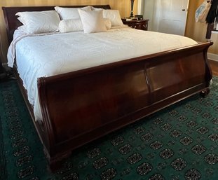 Solid Wood Sleigh King Size Bed Frame
