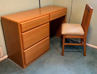 4 Drawer Wood Desk With Chair