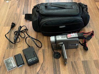 JVC Camcorder With Travel Bag And Accessories