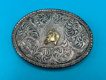 Randol Sterling Silver Horse Motif Belt Buckle 2.31 OZT