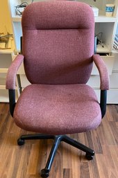 Burgundy Cloth Office Chair